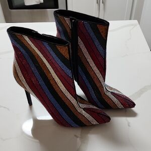 Colorful Striped Women's Ankle Boots